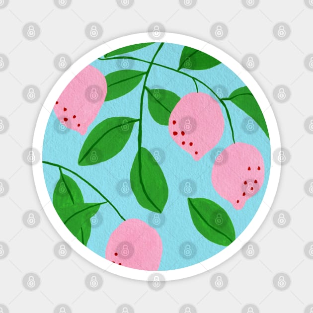 Pink lemon branches Magnet by Aidi Riera